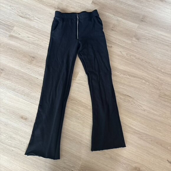Cotton Citizen Fleece Sweatpants Front zip raw hem Revolve Small - Picture 1 of 9